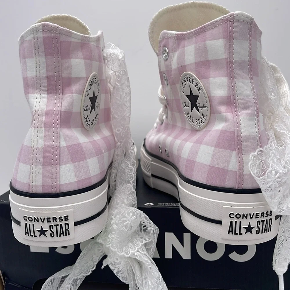 Converse WMNS Gingham High-Top Platform Sneaker A13663C
CTAS LIFT HI
SUMMIT PINK - Picture 13 of 16
